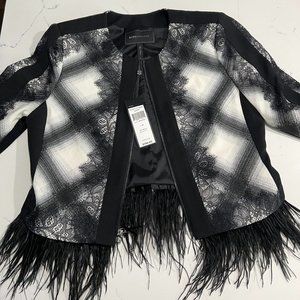 BCBGMaxazria Quincy Jacket with Feathers